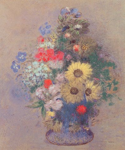 Vaas met Bloemen, ca. 1900 door Odilon Redon